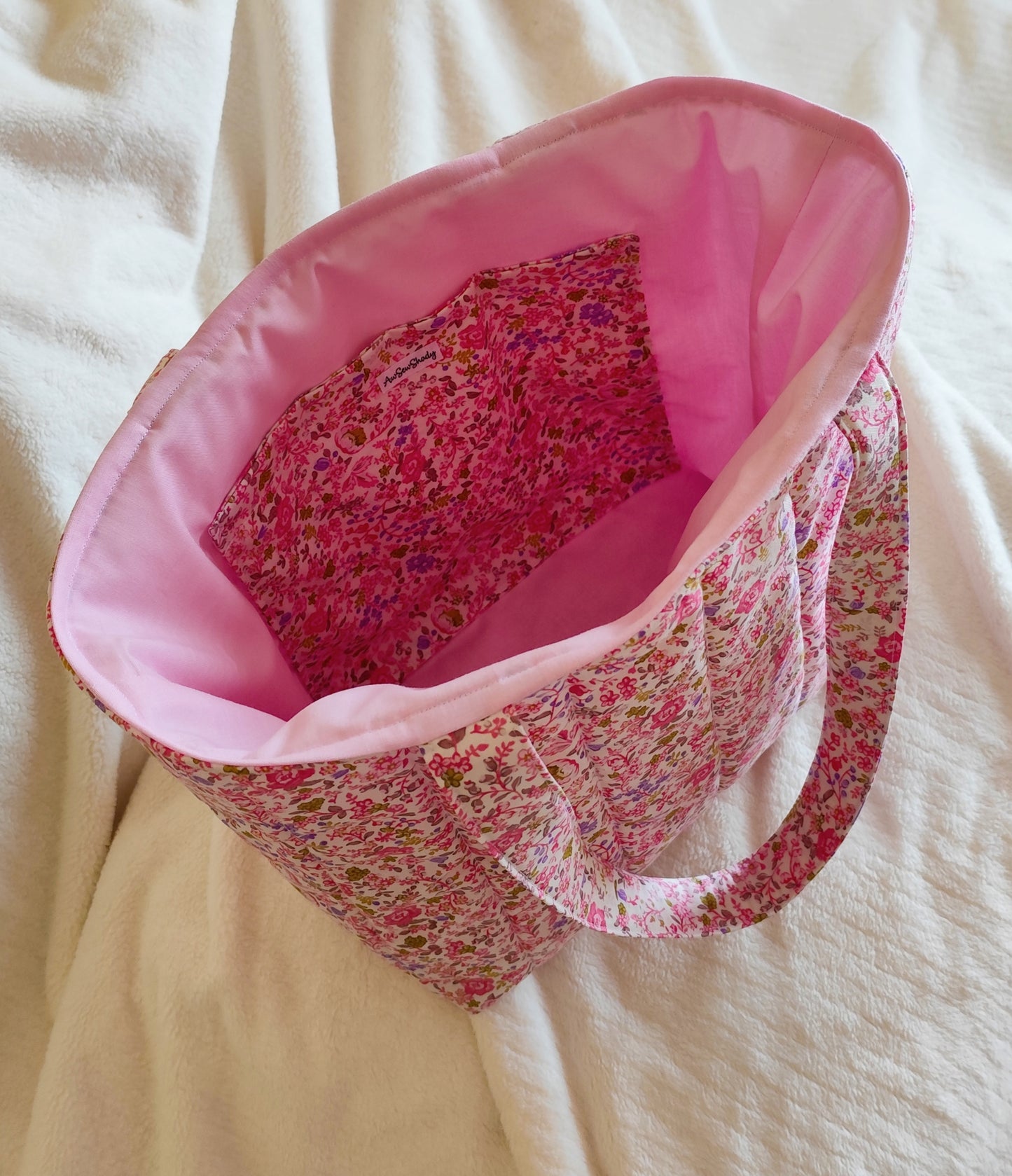 Handmade Quilted Floral Tote Bag