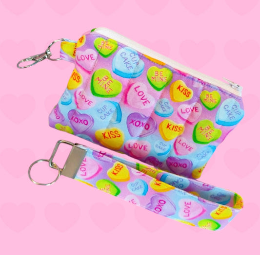 Quilted Zipper Pouch & Wristlet Keychain