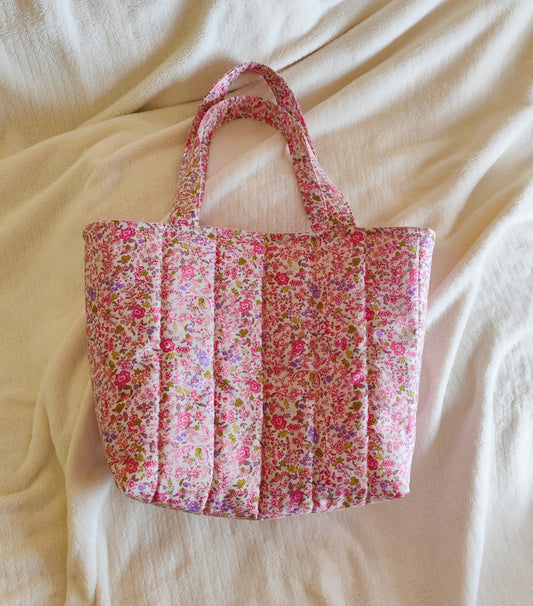 Handmade Quilted Floral Tote Bag