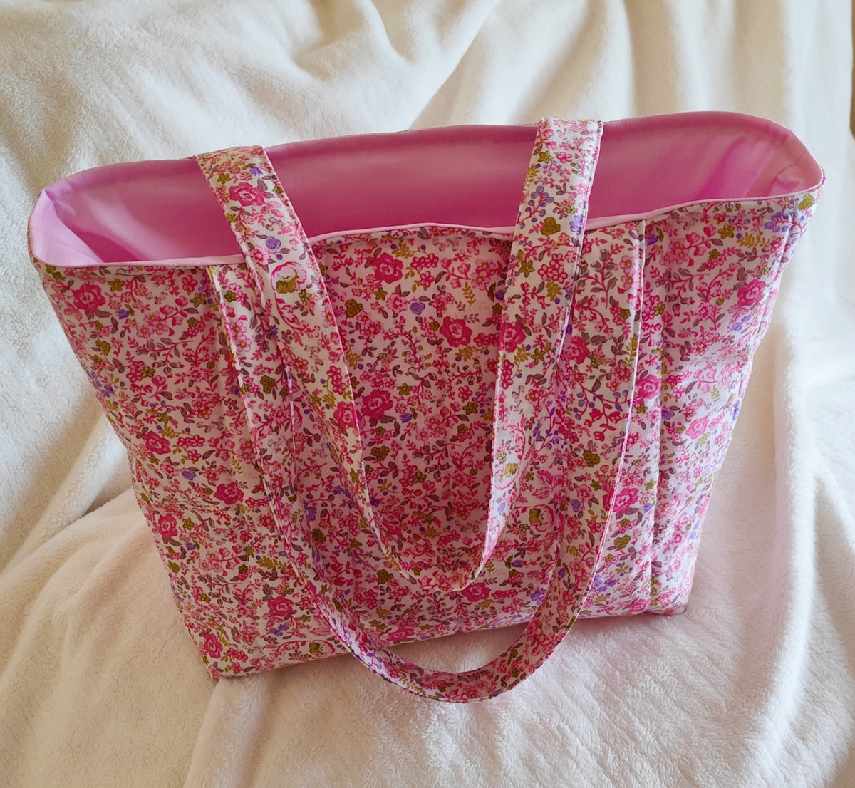Handmade Quilted Floral Tote Bag
